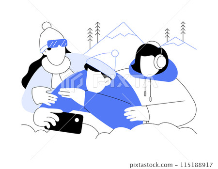 Winter park fun isolated cartoon vector illustrations. Winter park fun isolated cartoon vector illustrations. 115188917