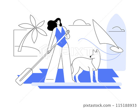 Stand up paddling isolated cartoon vector illustrations. Stand up paddling isolated cartoon vector illustrations. 115188933