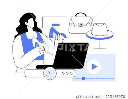 Fashion blog isolated cartoon vector illustrations. 115188978