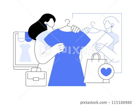 Happy with purchase isolated cartoon vector illustrations. 115188980