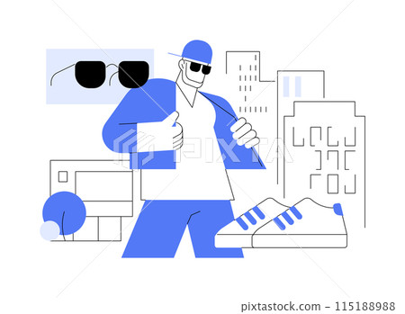 Street fashion isolated cartoon vector illustrations. 115188988