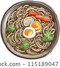japanese soba noodle on white background 115189047