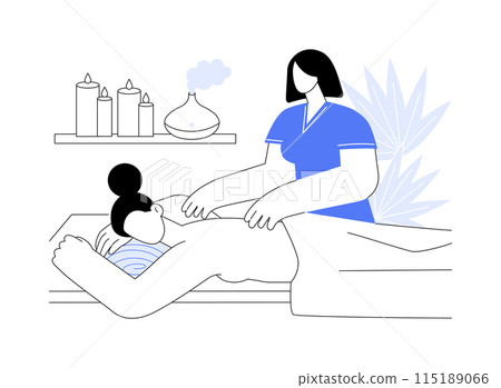 Relaxing massage isolated cartoon vector illustrations. 115189066