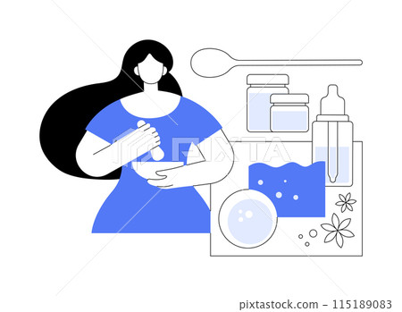 Hand made cosmetics workshop isolated cartoon vector illustrations. Hand made cosmetics workshop isolated cartoon vector illustrations. 115189083