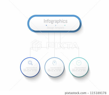 Infographic 3 options design elements for your business data. Vector Illustration. 115189178