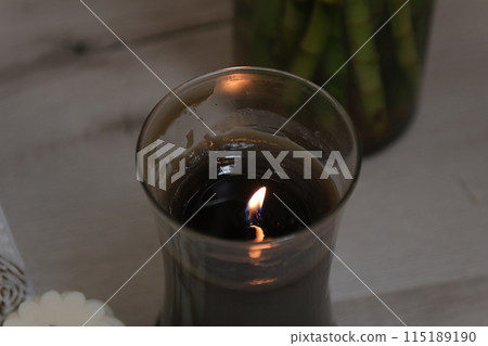 Candlelights reflection in the dark Candlelights reflection in the dark 115189190