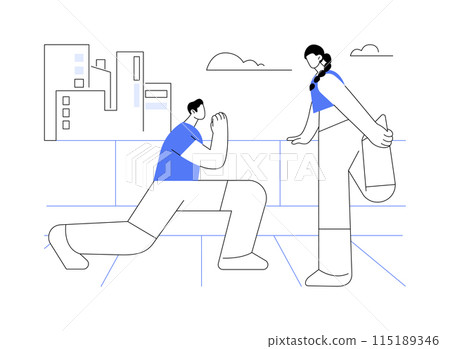 Post workout stretch isolated cartoon vector illustrations. 115189346