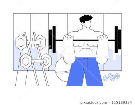Weight lifting isolated cartoon vector illustrations. 115189354