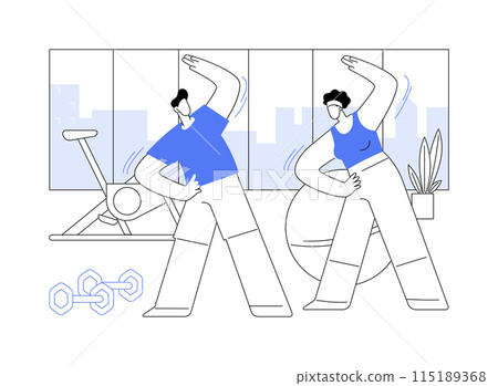 Training together isolated cartoon vector illustrations. 115189368