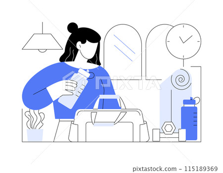 Packing for gym isolated cartoon vector illustrations. Packing for gym isolated cartoon vector illustrations. 115189369