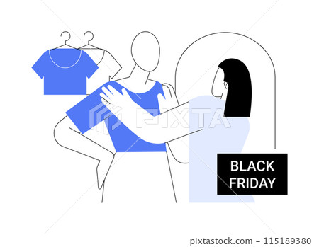 Black Friday isolated cartoon vector illustrations. Black Friday isolated cartoon vector illustrations. 115189380