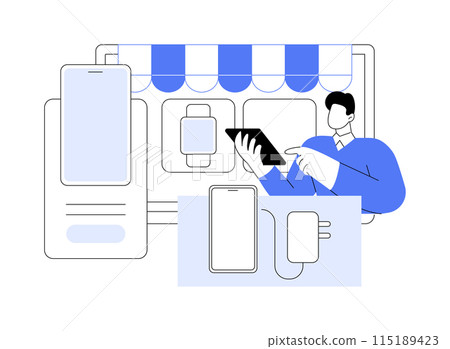 Sell used electronics isolated cartoon vector illustrations. 115189423