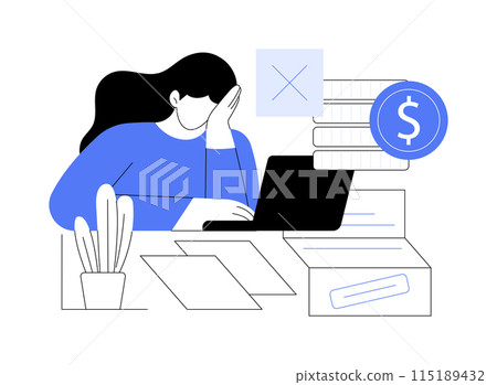 Loan denied isolated cartoon vector illustrations. Loan denied isolated cartoon vector illustrations. 115189432