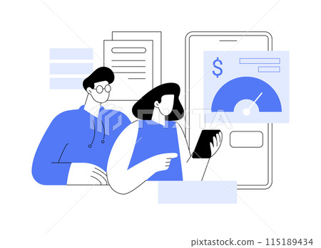 Check credit score isolated cartoon vector illustrations. Check credit score isolated cartoon vector illustrations. 115189434