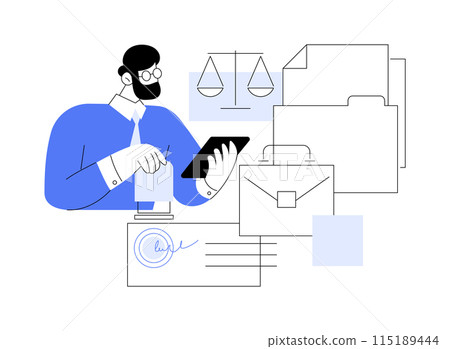 Notary public service isolated cartoon vector illustrations. 115189444