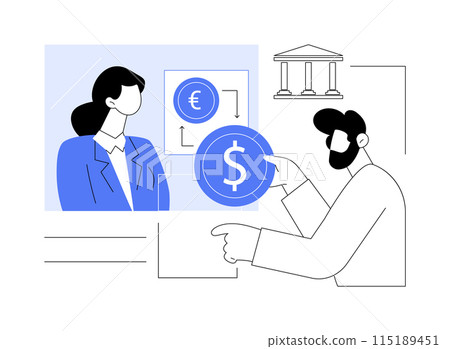 Currency exchange isolated cartoon vector illustrations. 115189451