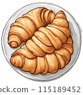 fresh croissants on plate 115189452