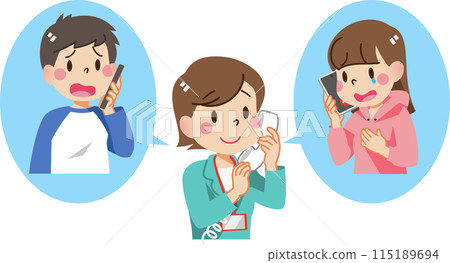 國中生及高中生透過電話與輔導員交談 國中生及高中生透過電話與輔導員交談 115189694