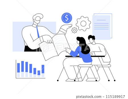 Financial planner isolated cartoon vector illustrations. Financial planner isolated cartoon vector illustrations. 115189917