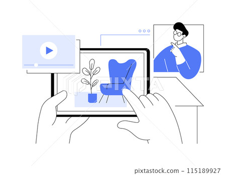 Virtual open house isolated cartoon vector illustrations. 115189927