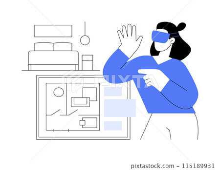 Virtual property tour isolated cartoon vector illustrations. 115189931