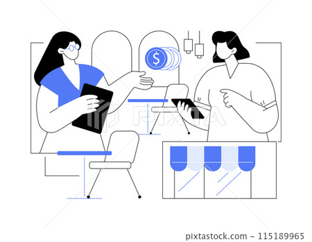 Rent a retail property isolated cartoon vector illustrations. 115189965