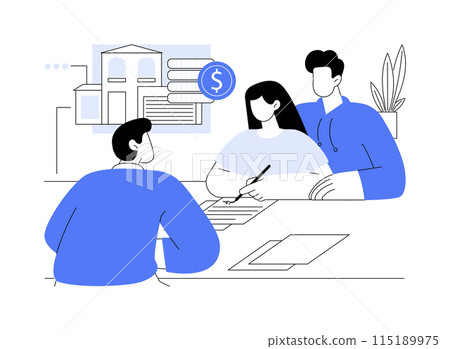 Signing contract isolated cartoon vector illustrations. Signing contract isolated cartoon vector illustrations. 115189975
