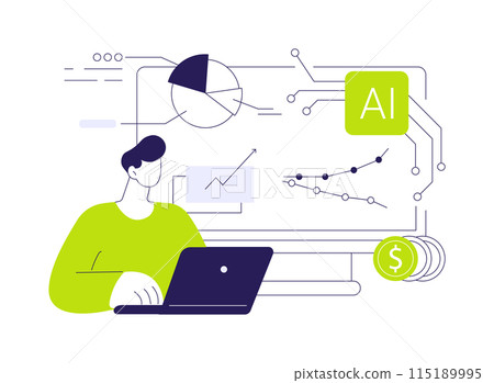 Real-Time Sales Insights with AI abstract concept vector illustration. Real-Time Sales Insights with AI abstract concept vector illustration. 115189995