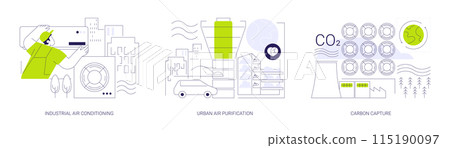 Industrial filtration systems abstract concept vector illustrations. 115190097