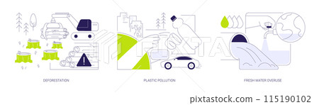 Environmental problems abstract concept vector illustrations. Environmental problems abstract concept vector illustrations. 115190102