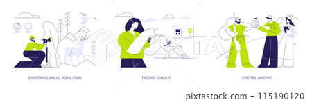 Wildlife biologist abstract concept vector illustrations. Wildlife biologist abstract concept vector illustrations. 115190120