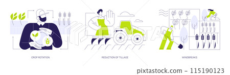 Soil degradation protection abstract concept vector illustrations. Soil degradation protection abstract concept vector illustrations. 115190123