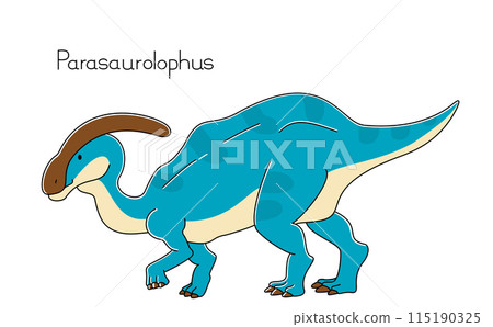 Realistic and cute dinosaur: Parasaurolophus 115190325