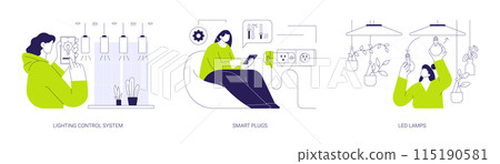 Smart lighting abstract concept vector illustrations. 115190581