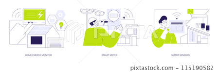 Smart house technology abstract concept vector illustrations. 115190582