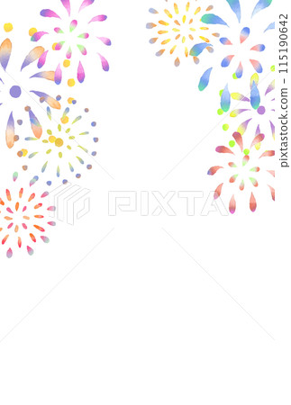 手繪水彩煙火向量插畫素材 手繪水彩煙火向量插畫素材 115190642