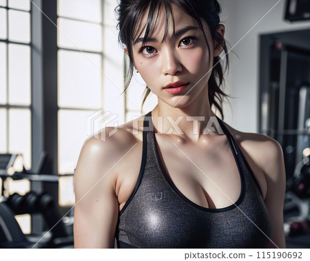 在健身房訓練的女人 115190692