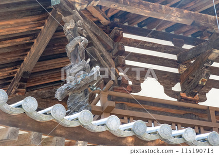 奈良的晴天，世界遺產、國寶法隆寺正殿的雕刻 115190713