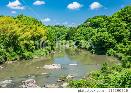 京都府南山城村京都南部的山間溪流木津川 115190826