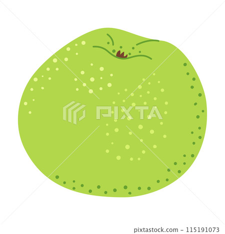 Green juicy ripe apple Hand drawn trendy flat style 115191073