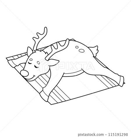 Christmas in July Reindeer Sunbathing Isolated Christmas in July Reindeer Sunbathing Isolated 115191298