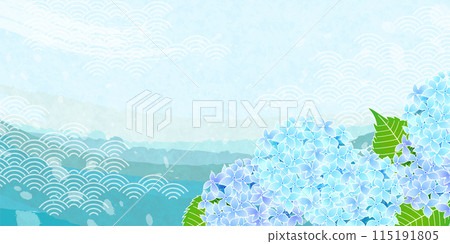 Hydrangea rainy season flower background Hydrangea rainy season flower background 115191805