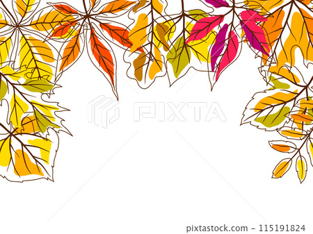 Background with autumn leaves. Illustration with various foliage. 115191824