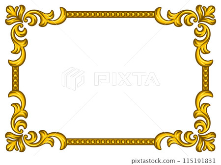Floral frame in baroque style. Decorative curling plant. 115191831