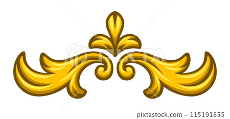 Floral element in baroque style. Decorative curling plant. 115191855