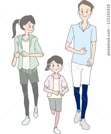 一家人享受跑步的樂趣 一家人享受跑步的樂趣 115191919