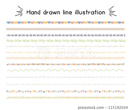 Set of hand drawn decorative lines_5 115192034