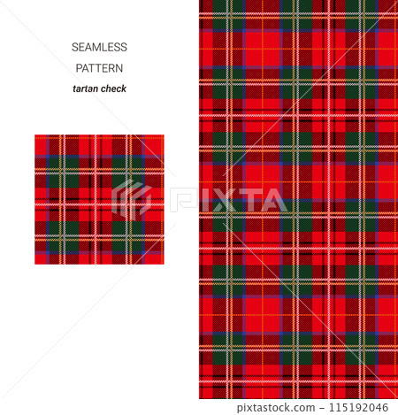 Red tartan check seamless pattern 115192046