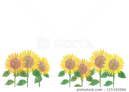 手繪水彩向日葵田和天空向量圖 手繪水彩向日葵田和天空向量圖 115192060