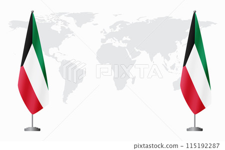Kuwait and Kuwait flags for official meeting Kuwait and Kuwait flags for official meeting 115192287